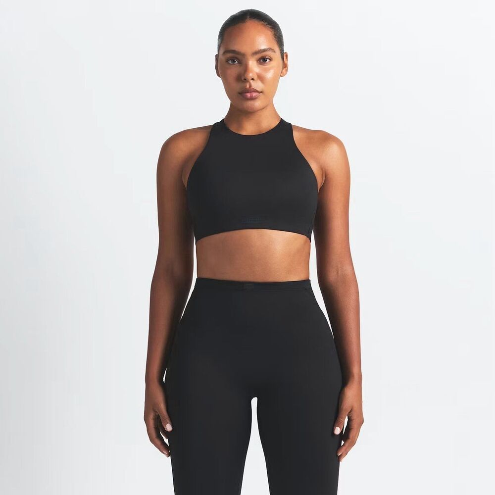 Nike Skims Matte High Neck Bra Obsidian Size 34D